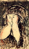 Beatrice Hastings Leaning on Her Elbow, modigliani