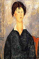 Portrait of a Woman with a White Collar, 1919, modigliani