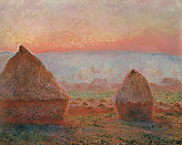 Haystacks at Giverny, the Evening Sun, 1888, monet
