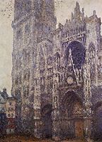Rouen Cathedral, The Portal and the Tour d-Albene, Grey Weather, 1894, monet