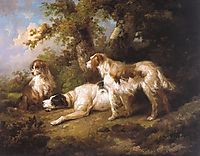 Dogs In Landscape - Setters & Pointer, 1792, morland