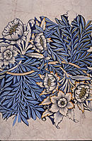 Design for Tulip and Willow indigo-discharge wood-block printed fabric, 1873, morris