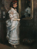 Lady in the mirror with a fan, 1882, pantazis