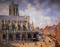 The Church of St Jacques in Dieppe, Morning Sun, 1901, pissarro