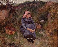 Seated Peasant Girl, 1883, pissarro