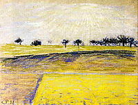 Sunrise over the Fields, Eragny, 1891, pissarro