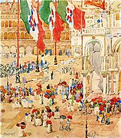 The Piazza of St. Marks, Venice, c.1899, prendergast