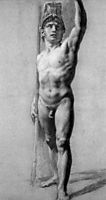 Male Nude Raising his Arm, c.1800, prudhon