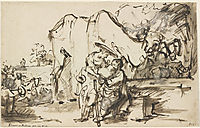 Eliezer and Rebecca at the Well, 1640, rembrandt