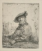 A Man in an Arboug, 1642, rembrandt