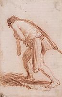 Man Pulling a Rope, 1628, rembrandt