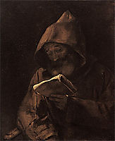 Monk Reading, 1661, rembrandt