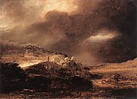 Stormy Landscape, rembrandt