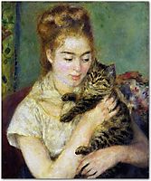 Girl with a Cat, 1875, renoir