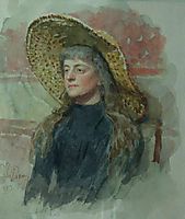 Portrait of E. Zvantseva, 1889, repin