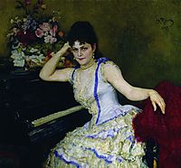 Portrait of pianist and professor of Saint Petersburg Conservatory Sophie Menter, 1887, repin