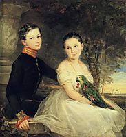 Children with Parrot, 1850, robertson