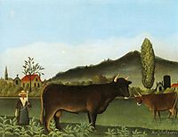 Landscape with Cattle. , 1895-1900, rousseau