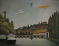 View of the Bridge at Sevres and the Hills at Clamart St. Cloud and Bellevue, 1908, rousseau