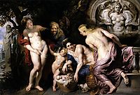The discovery of the child Erichthonios, 1615, rubens