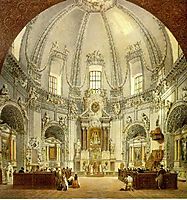 Interior of Trinitarian Church in Vilnius, Lithuania, 1846, sadovnikov