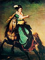 Retrato equestre de Carlota Joaquina of Spain, 1830, sequeira