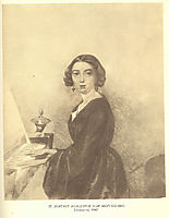 Portrait of the unknown woman near piano, 1842, shevchenko