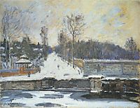The Watering Place at Marly le Roi in Winter, 1875, sisley