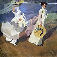 Strolling along the Seashore, 1909, sorolla