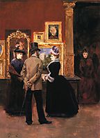 Ladies with a Gentleman in a Top Hat, 1888, stewart