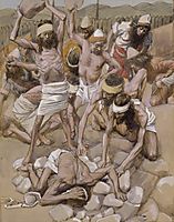 The Sabbath Breaker Stoned, c.1902, tissot