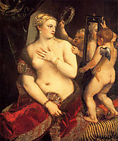 Venus in front of the mirror, 1554, titian