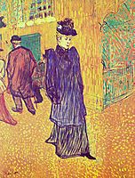 Jane Avril leaving the Moulin Rouge, 1893, toulouselautrec