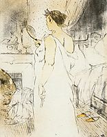 They Woman Looking into a Hand Held Mirror, 1896, toulouselautrec