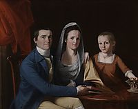 Jonathan Trumbull Jr with Mrs Trumbull and Faith Trumbull, 1777, trumbull