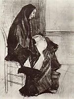 Figure of a Woman with Unfinished Chair, 1882, vangogh