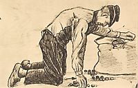 Man Putting Potatoes in a Sack, 1881, vangogh
