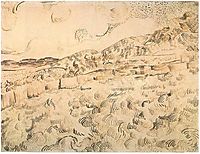 Mountain Landscape Seen across the Walls, 1889, vangogh