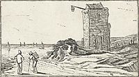 Path along a lighthouse on the beach, c.1614, veldeesaias