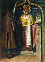 The icon of St. Nicholas with headwater Pinega, 1894, vereshchagin