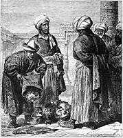 Turkmens representing war trophies to Khiva khan, c.1868, vereshchagin