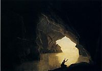 A Grotto in the Gulf of Salernum, with the figure of Julia, banished from Rome, 1780, wright