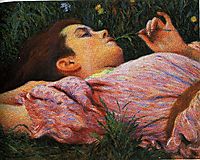 Girl with flowers, 1894, zandomeneghi