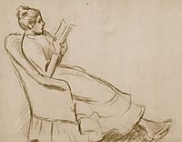 Woman on an armchair, c.1908, zandomeneghi