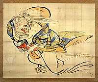 The Ibaraki Demon Snatches Back Her Arm, 1840, zeshin