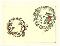 Two Wreaths - Comparison of Flowers, 1890, zeshin